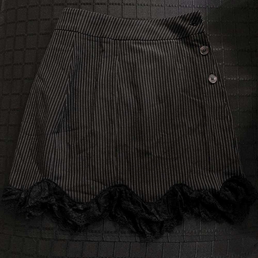 Lace, Striped Mini skirt